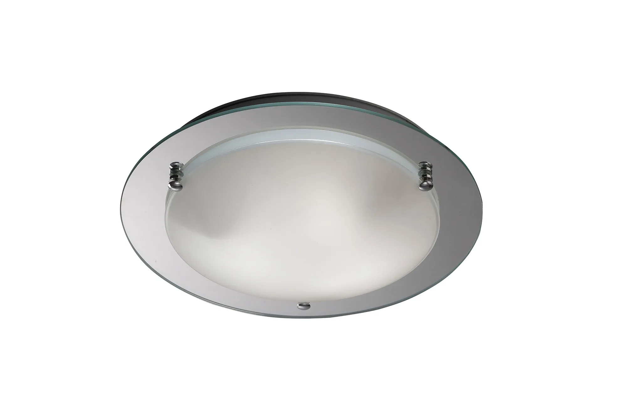 Brooklyn Glass Flush Ceiling 45cm 3 Light Polished Chrome D0053  Deco Brooklyn